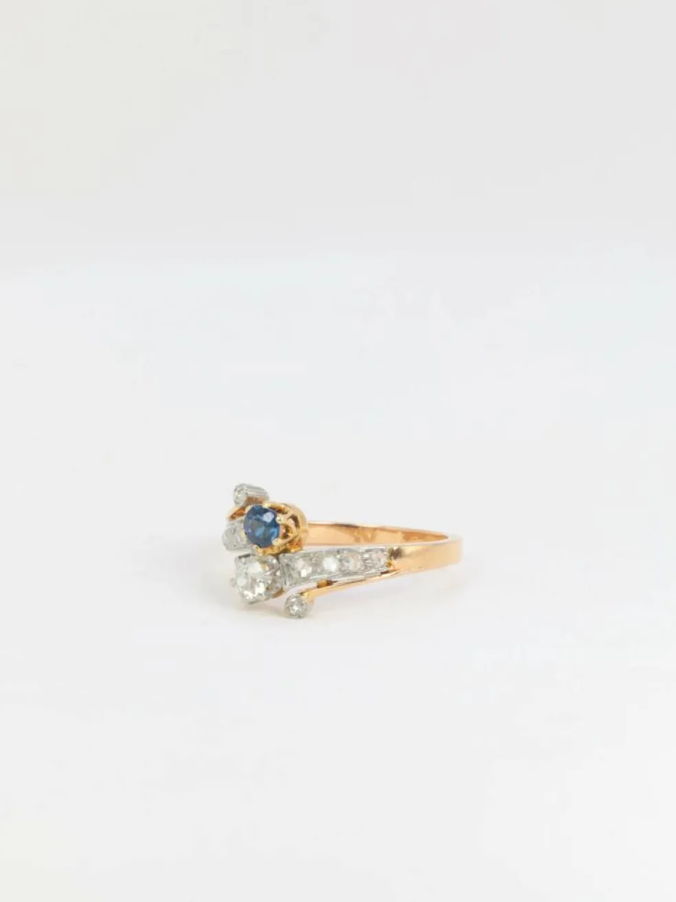 Bague Toi et Moi Saphir et Diamants
