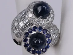 Bague Toi et moi Saphirs et Diamants en or blanc