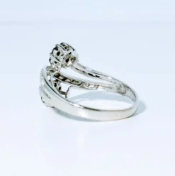 Bague Toi et Moi Vintage or blanc diamants noirs et blanc