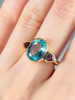Bague Topaze Améthystes