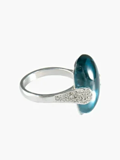 Bague Topaze bleue Diamants