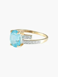 Bague Topaze bleue Diamants