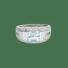 Bague topaze diamants or blanc
