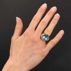 Bague topaze jonc en or