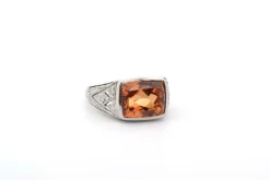 Bague topaze naturelle 8,24cts et diamants