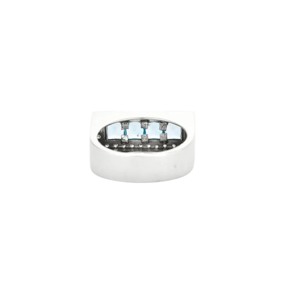 Bague topazes bleues