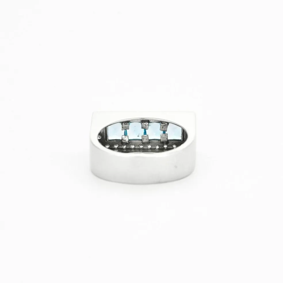 Bague topazes bleues