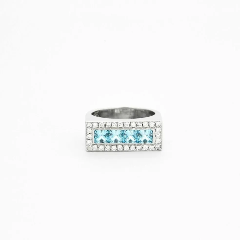 Bague topazes bleues
