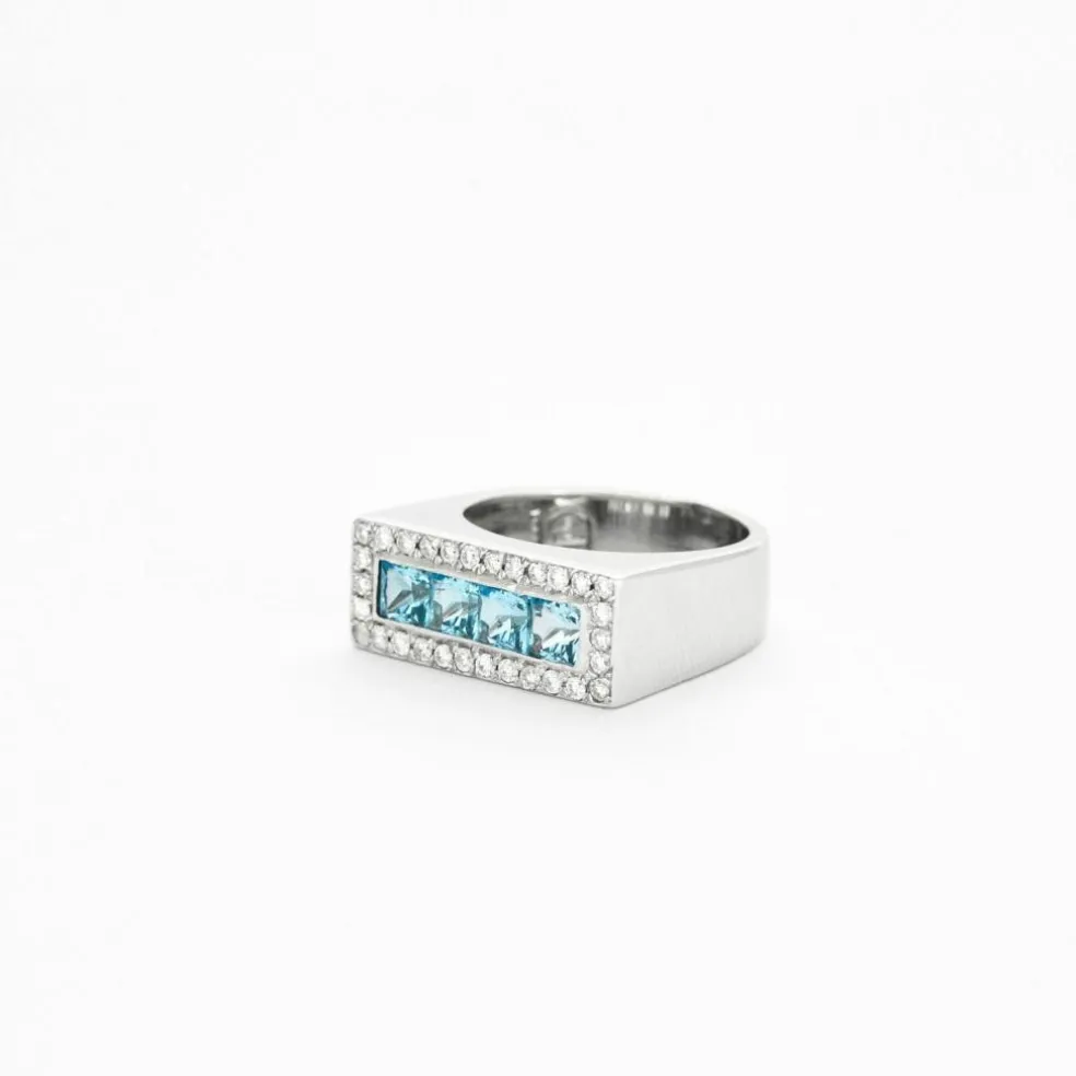 Bague topazes bleues