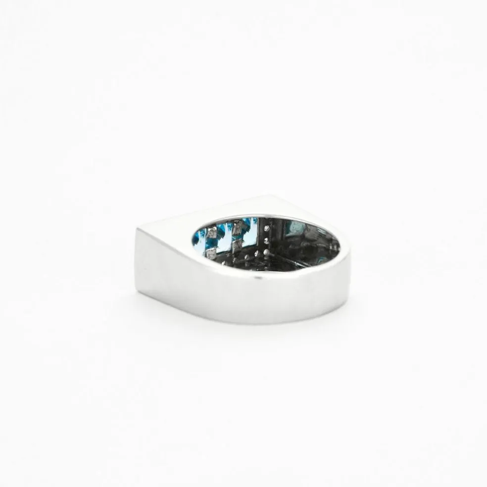 Bague topazes bleues