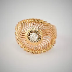 Bague Tornade Or Jaune Diamant