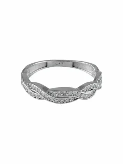 BAGUE "TORSADE" OR BLANC & DIAMANTS