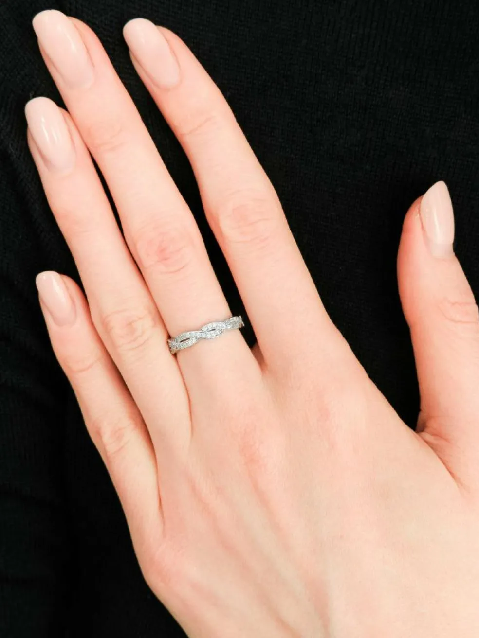 BAGUE "TORSADE" OR BLANC & DIAMANTS