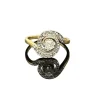 Bague tourbillon ancienne en or avec diamant
