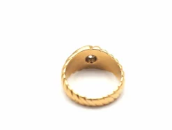 Bague tourbillon godronné en or jaune 750 mil