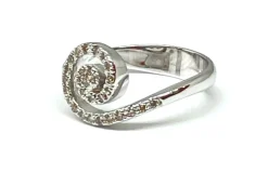 Bague tourbillon or blanc diamants