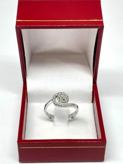 Bague tourbillon or blanc diamants