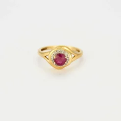 Bague Tourbillon or jaune rubis diamants
