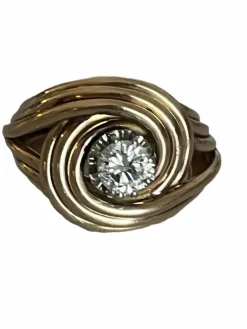 Bague Tourbillon Or Rose Diamant 0,65 ct