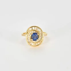 Bague tourbillon saphirs diamants