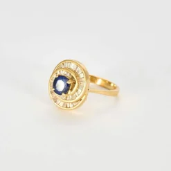 Bague tourbillon saphirs diamants