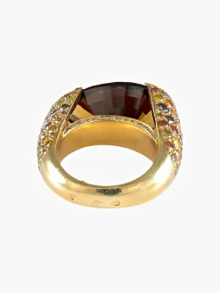 Bague Tourmaline cuivrée Diamants