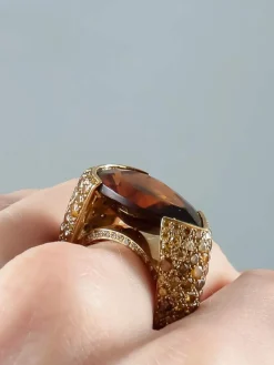 Bague Tourmaline cuivrée Diamants