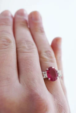 Bague tourmaline or blanc 18K