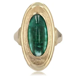 Bague tourmaline pain de sucre et or