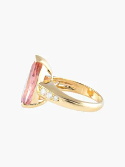 Bague Tourmaline pêche Diamants