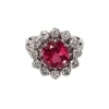 Bague tourmaline rose diamants