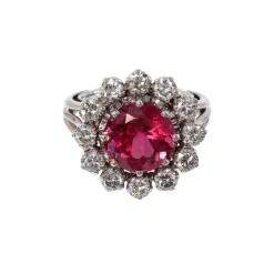 Bague tourmaline rose diamants