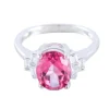 Bague Tourmaline rose Diamants baguette