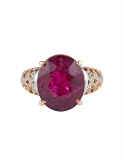 Bague Tourmaline rose Diamants