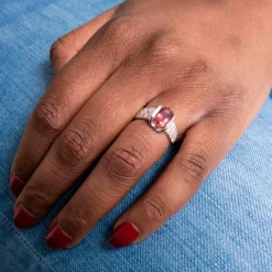 Bague Tourmaline rose Diamants
