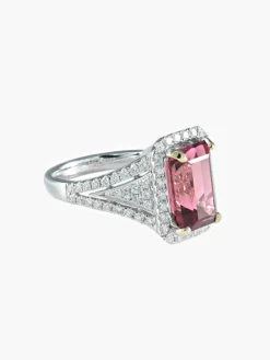 Bague Tourmaline rose Diamants