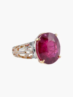 Bague Tourmaline rose Diamants