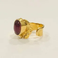 Bague tourmaline rose or jaune