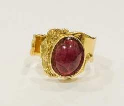 Bague tourmaline rose or jaune