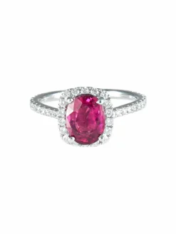 Bague Tourmaline rouge Diamants