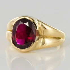 Bague Tourmaline Rubellite Or jaune