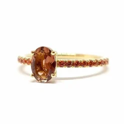 Bague tourmaline rubis or jaune