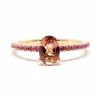 Bague tourmaline saphirs rose or rose