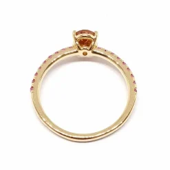 Bague tourmaline saphirs rose or rose