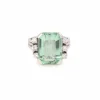 Bague tourmaline verte 9 carats diamants or blanc