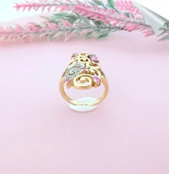 Bague Tourmalines roses Diamants