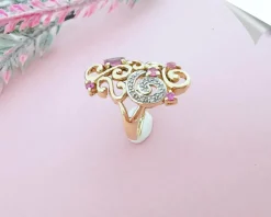 Bague Tourmalines roses Diamants