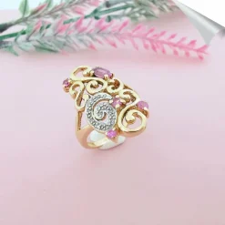 Bague Tourmalines roses Diamants