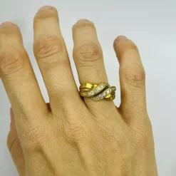Bague Tresse Or avec Diamants