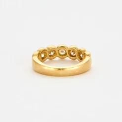Bague tressée or jaune et diamants